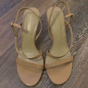 Enzo Angiolini nude strappy ankle heel